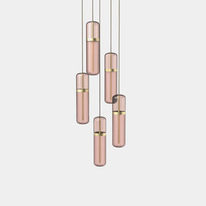 EMPTY STATE Pendant Chandelier Brushed Brass / Pink Pill S36-03 Pendant Light