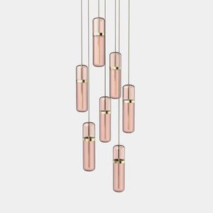 EMPTY STATE Pendant Chandelier Brushed Brass / Pink Pill S36-04 Pendant Light