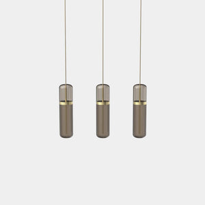 EMPTY STATE Pendant Chandelier Brushed Brass / Smoked Pill S36-06 Pendant Light