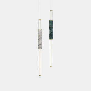 EMPTY STATE Pendant Chandelier Brushed Brass / White / Green Light Pipe S58-05 Pendant Light