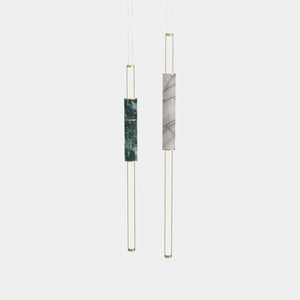 EMPTY STATE Pendant Chandelier Brushed Brass / White / Green Light Pipe S58-07 Pendant Light