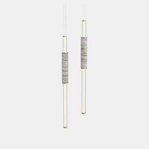 EMPTY STATE Pendant Chandelier Brushed Brass / White Light Pipe S58-05 Pendant Light