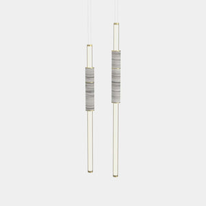 EMPTY STATE Pendant Chandelier Brushed Brass / White Light Pipe S58-07 Pendant Light