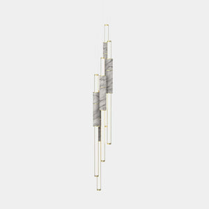 EMPTY STATE Pendant Chandelier Brushed Brass / White Light Pipe S58-17 Pendant Light