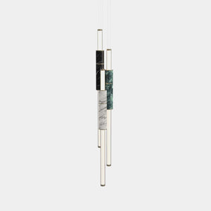 EMPTY STATE Pendant Chandelier Burnished Brass / Black / White / Green Light Pipe S58-16 Pendant Light