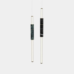 EMPTY STATE Pendant Chandelier Burnished Brass / Green / Black Light Pipe S58-07 Pendant Light