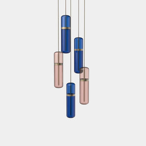 EMPTY STATE Pendant Chandelier Burnished Brass / Pink / Blue Pill S36-04 Pendant Light