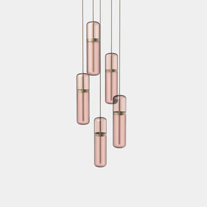 EMPTY STATE Pendant Chandelier Burnished Brass / Pink Pill S36-03 Pendant Light