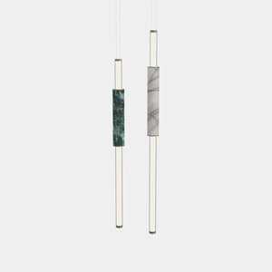 EMPTY STATE Pendant Chandelier Burnished Brass / White / Green Light Pipe S58-07 Pendant Light