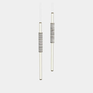 EMPTY STATE Pendant Chandelier Burnished Brass / White Light Pipe S58-05 Pendant Light