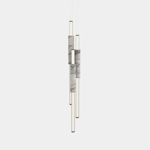 EMPTY STATE Pendant Chandelier Burnished Brass / White Light Pipe S58-16 Pendant Light