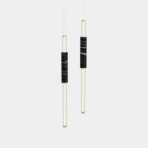 EMPTY STATE Pendant Chandelier Polished Brass / Black Light Pipe S58-05 Pendant Light