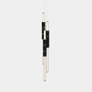 EMPTY STATE Pendant Chandelier Polished Brass / Black Light Pipe S58-16 Pendant Light