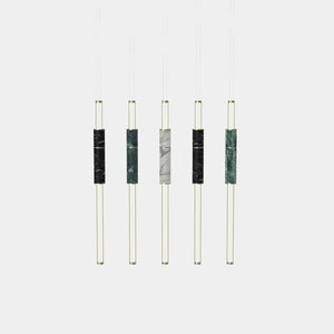 EMPTY STATE Pendant Chandelier Polished Brass / Black / White / Green Light Pipe S58-15 Pendant Light