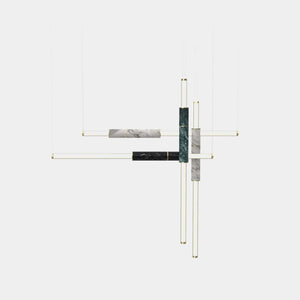 EMPTY STATE Pendant Chandelier Polished Brass / Black / White / Green Light Pipe S58-18 Pendant Light