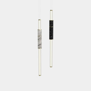 EMPTY STATE Pendant Chandelier Polished Brass / Black / White Light Pipe S58-05 Pendant Light