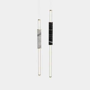 EMPTY STATE Pendant Chandelier Polished Brass / Black / White Light Pipe S58-07 Pendant Light