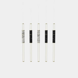 EMPTY STATE Pendant Chandelier Polished Brass / Black / White Light Pipe S58-15 Pendant Light