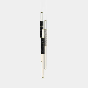 EMPTY STATE Pendant Chandelier Polished Brass / Black / White Light Pipe S58-16 Pendant Light