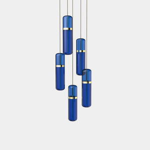 EMPTY STATE Pendant Chandelier Polished Brass / Blue Pill S36-03 Pendant Light