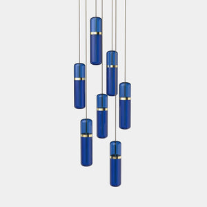 EMPTY STATE Pendant Chandelier Polished Brass / Blue Pill S36-04 Pendant Light