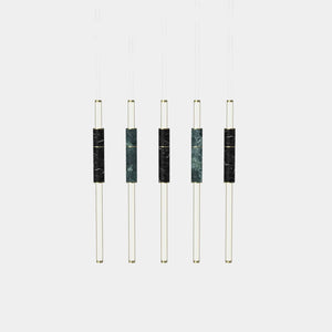 EMPTY STATE Pendant Chandelier Polished Brass / Green / Black Light Pipe S58-15 Pendant Light