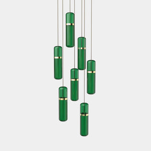 EMPTY STATE Pendant Chandelier Polished Brass / Green Pill S36-04 Pendant Light