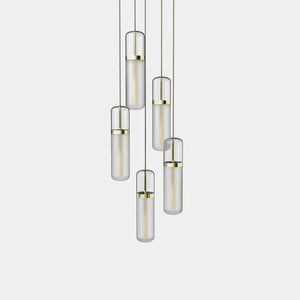 EMPTY STATE Pendant Chandelier Polished Brass / Opal Pill S36-03 Pendant Light