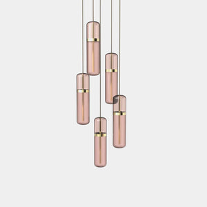 EMPTY STATE Pendant Chandelier Polished Brass / Pink Pill S36-03 Pendant Light