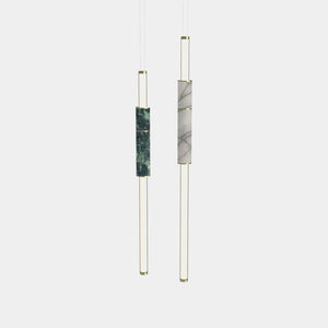 EMPTY STATE Pendant Chandelier Polished Brass / White / Green Light Pipe S58-07 Pendant Light