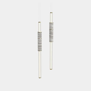 EMPTY STATE Pendant Chandelier Polished Brass / White Light Pipe S58-05 Pendant Light