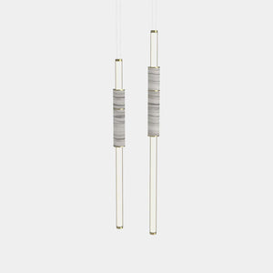 EMPTY STATE Pendant Chandelier Polished Brass / White Light Pipe S58-07 Pendant Light