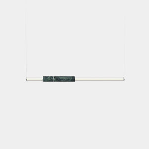 EMPTY STATE Pendant Chandelier Silver Anodised / Green Light Pipe S58-03 Pendant Light