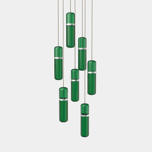 EMPTY STATE Pendant Chandelier Silver Anodised / Green Pill S36-04 Pendant Light