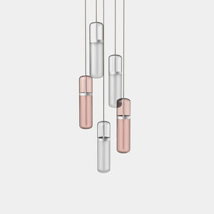 EMPTY STATE Pendant Chandelier Silver Anodised / Opal / Pink Pill S36-04 Pendant Light