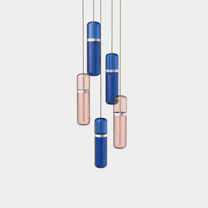 EMPTY STATE Pendant Chandelier Silver Anodised / Pink / Blue Pill S36-03 Pendant Light