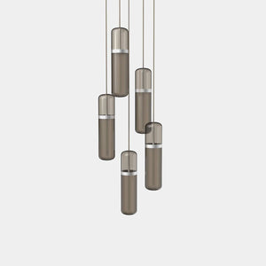 EMPTY STATE Pendant Chandelier Silver Anodised / Smoked Pill S36-03 Pendant Light