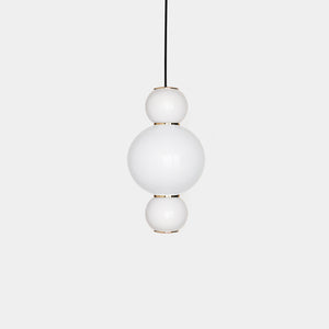 FORMAGENDA Pendant Light Opal White Glossy / White / Gold Pearls A Single Suspension Light