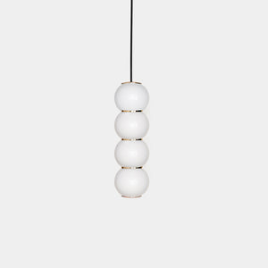 FORMAGENDA Pendant Light Opal White Glossy / White / Gold Pearls B Single Suspension Light