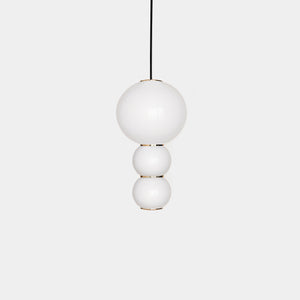 FORMAGENDA Pendant Light Opal White Glossy / White / Gold Pearls C Single Suspension Light