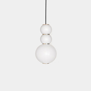 FORMAGENDA Pendant Light Opal White Glossy / White / Gold Pearls D Single Suspension Light