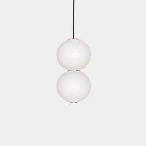 FORMAGENDA Pendant Light Opal White Glossy / White / Gold Pearls E Single Suspension Light