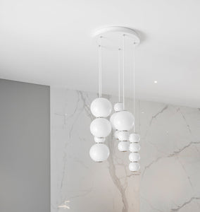 FORMAGENDA Pendant Light Pearls Five Cluster Chandelier Compact A-E