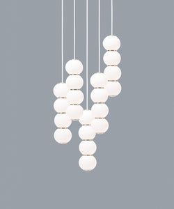 FORMAGENDA Pendant Light Pearls Five Cluster Chandelier Stretch B