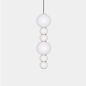 FORMAGENDA Pendant Light Transparent Frosted Matte / White / Gold Pearls C Double Suspension Light