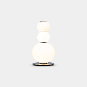 FORMAGENDA Table Lamp Opal White Glossy / Black / Gold Pearls D Table Lamp