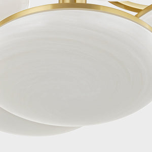 Hudson Valley Lighting Chandelier Glass - Cloud Etched Inside / Aged Brass Bregman Semi Flush Ceiling Light