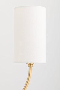 Hudson Valley Lighting Chandelier White Linen / Aged Brass Harlem Six-Light Chandelier