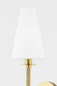 Hudson Valley Lighting Chandelier White Linen / Aged Brass Ripley Six-Light Chandelier