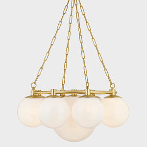 Hudson Valley Lighting Pendant Chandelier Cloud Etched / Aged Brass Thornwood Pendant Chandelier